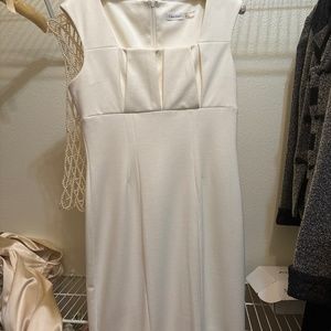 Winter white evening dress
